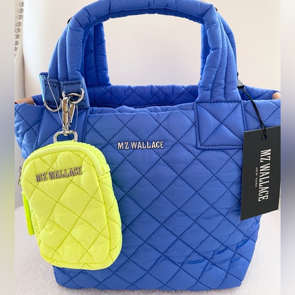 MZ Wallace Handbags - Mz Wallace Mini Metro Quilted Nylon Tote, Zip Pouch & Cuff Bundle In Bri…
